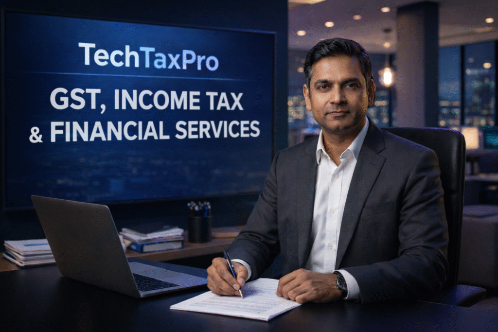 TechTaxPro professional services for GST, income tax and financial advisory.